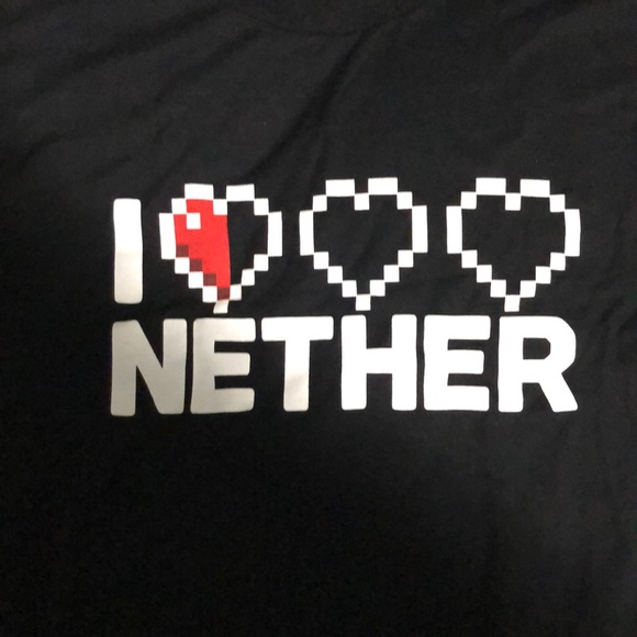 Mojang I ❤️ Nether black tee size 2X - Picture 2 of 4